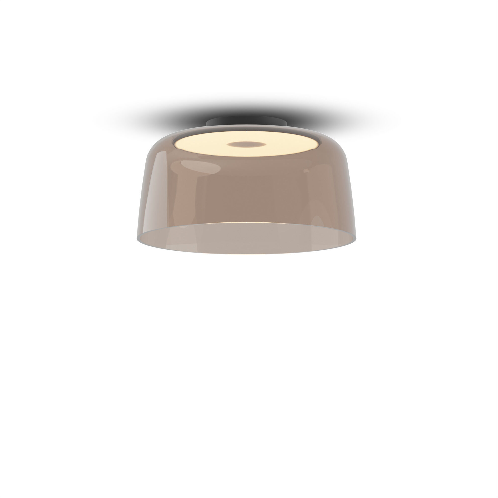 Yurei LED 14 inch Matte Black Pendant Ceiling Light in Acrylic Tea Brown